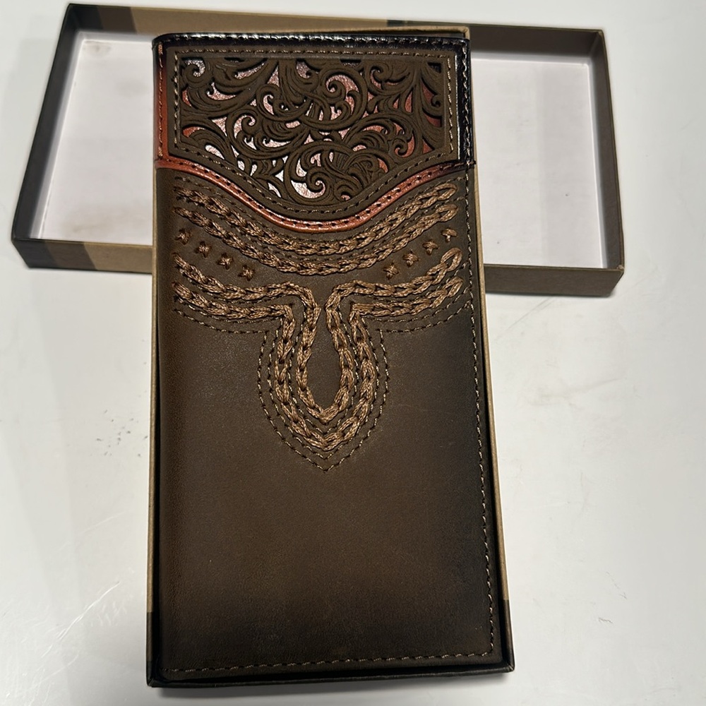 Justin Boots Brown Leather Rodeo Wallet